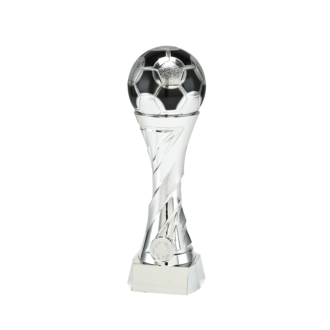 Zilveren voetbal trofee met extra gewicht! 