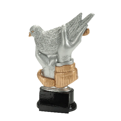 Trophée Résine Colombophilie argent-or, Le meilleur prix