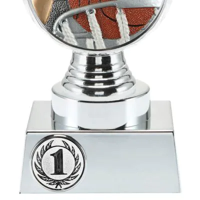 Trophée Ballon de Basketball en Résine Argentée 15 H