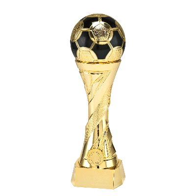 Gouden voetbal trofee met extra gewicht! 