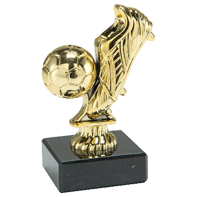 Gouden voetbalschoen met bal