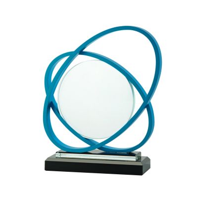 Glas award circkels blauw